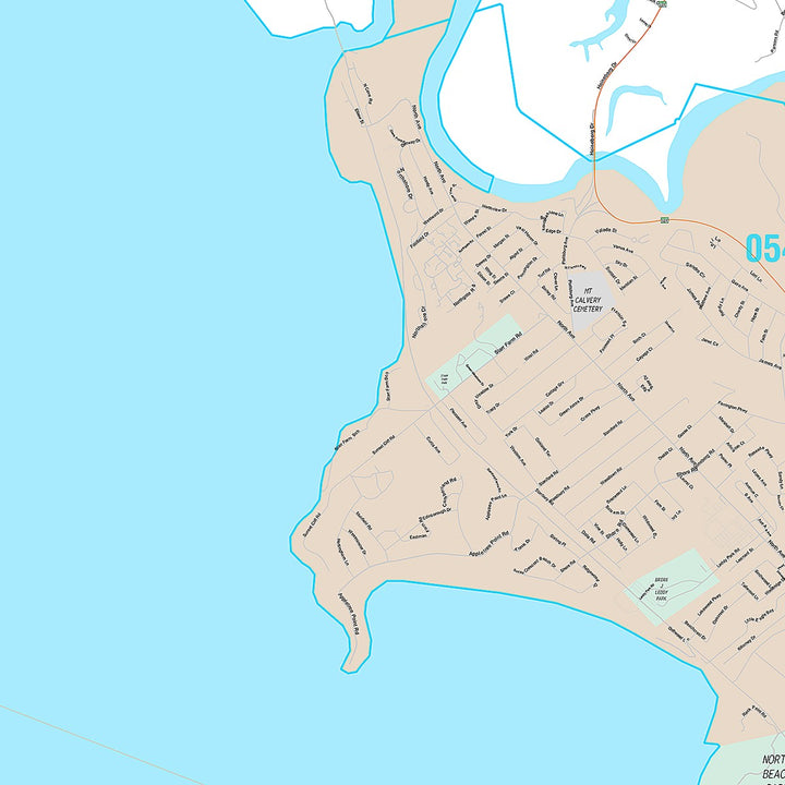 Premium Style Wall Map of Burlington, VT