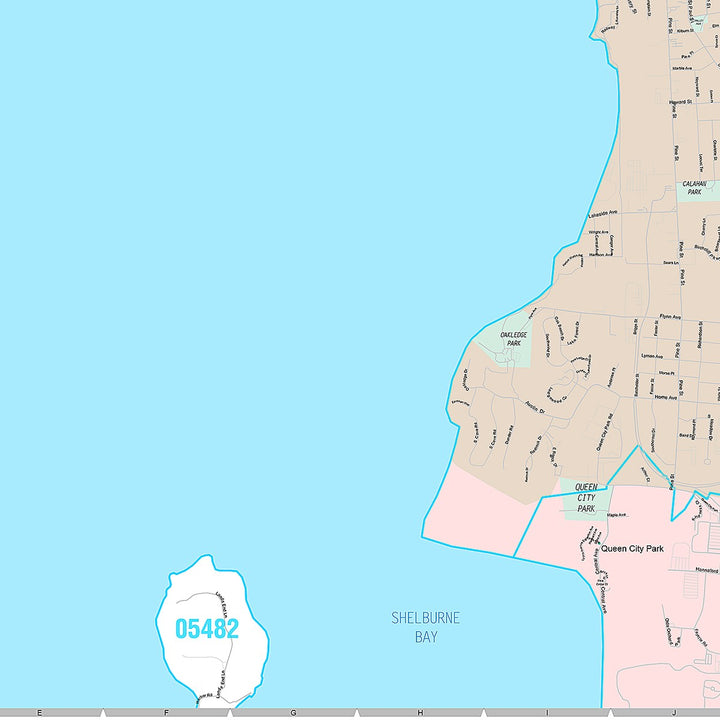 Premium Style Wall Map of Burlington, VT
