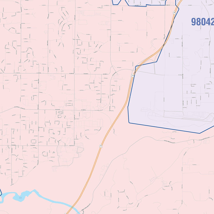 Color Cast Zip Code Style Wall Map of Auburn, WA