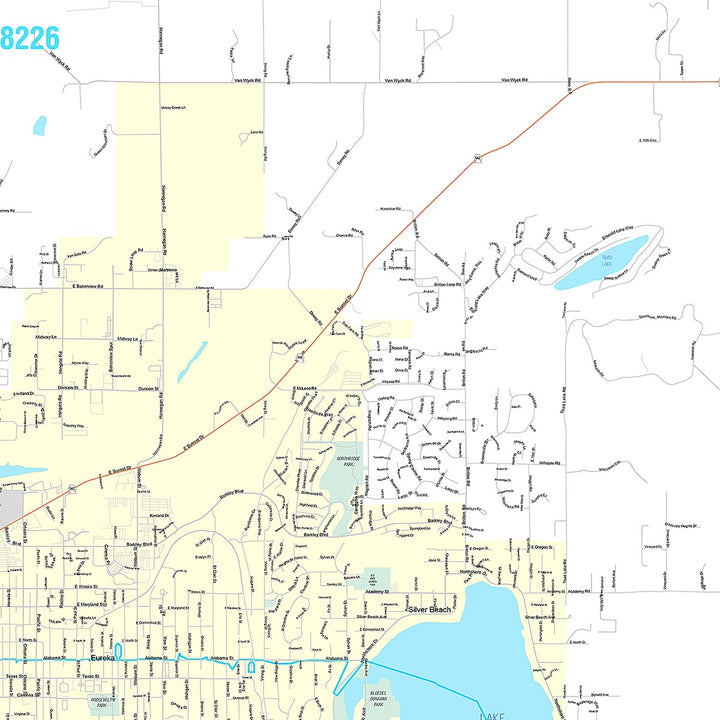 Premium Style Wall Map of Bellingham, WA