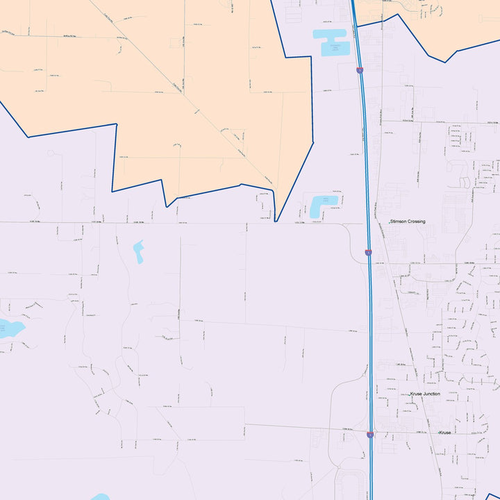Color Cast Zip Code Style Wall Map of Marysville, WA