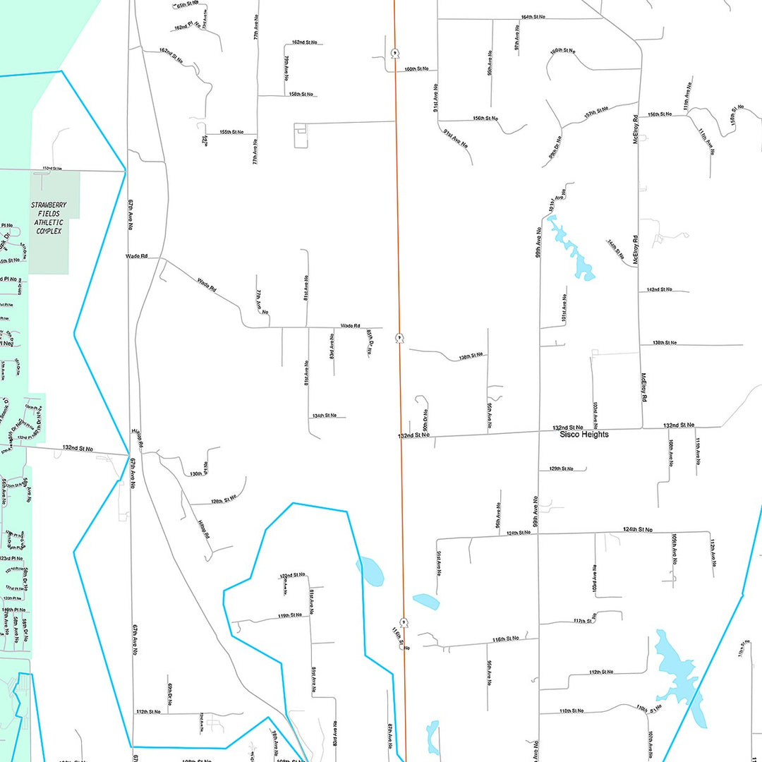 Premium Style Wall Map of Marysville, WA