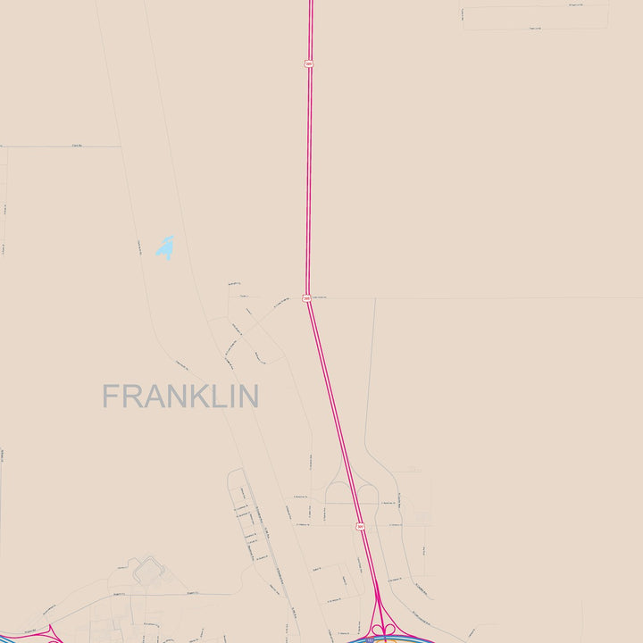 Color Cast Zip Code Style Wall Map of Pasco, WA