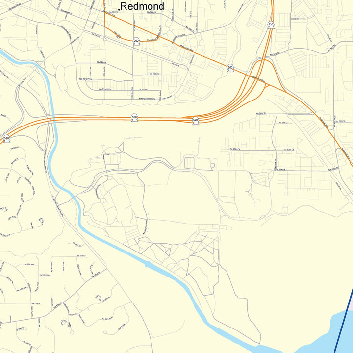 Color Cast Zip Code Style Wall Map of Redmond, WA