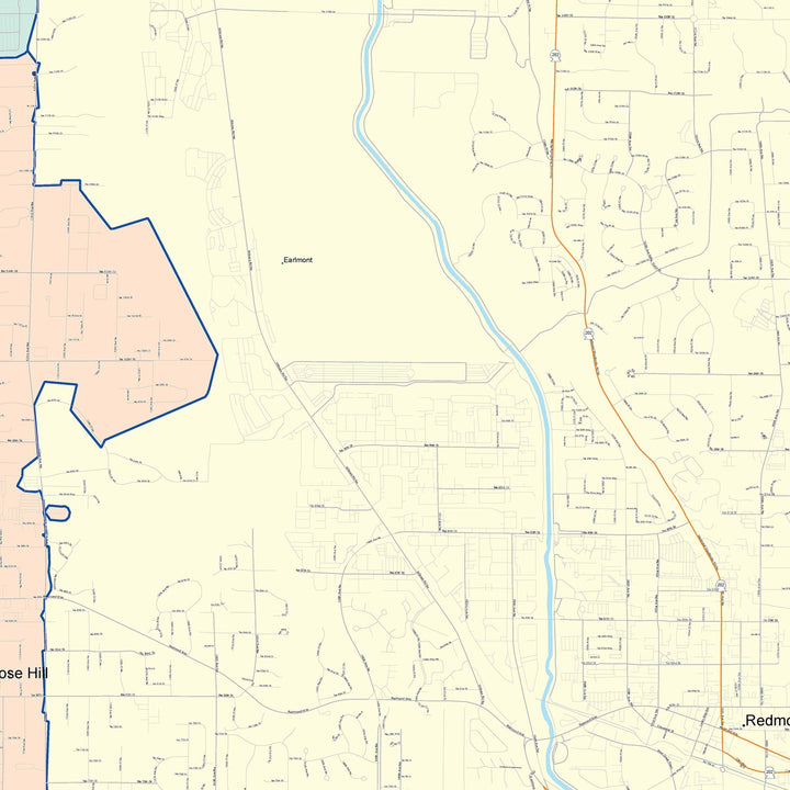 Color Cast Zip Code Style Wall Map of Redmond, WA