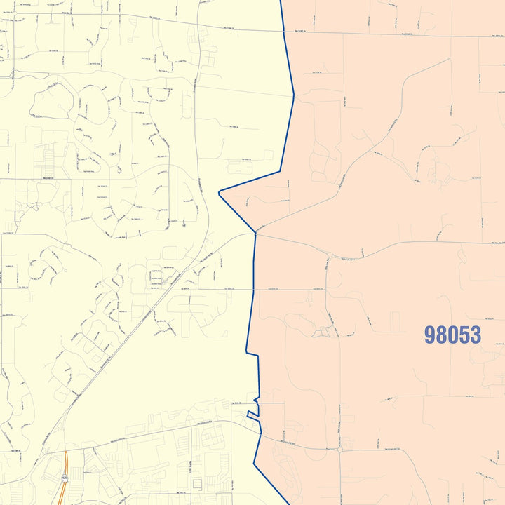 Color Cast Zip Code Style Wall Map of Redmond, WA