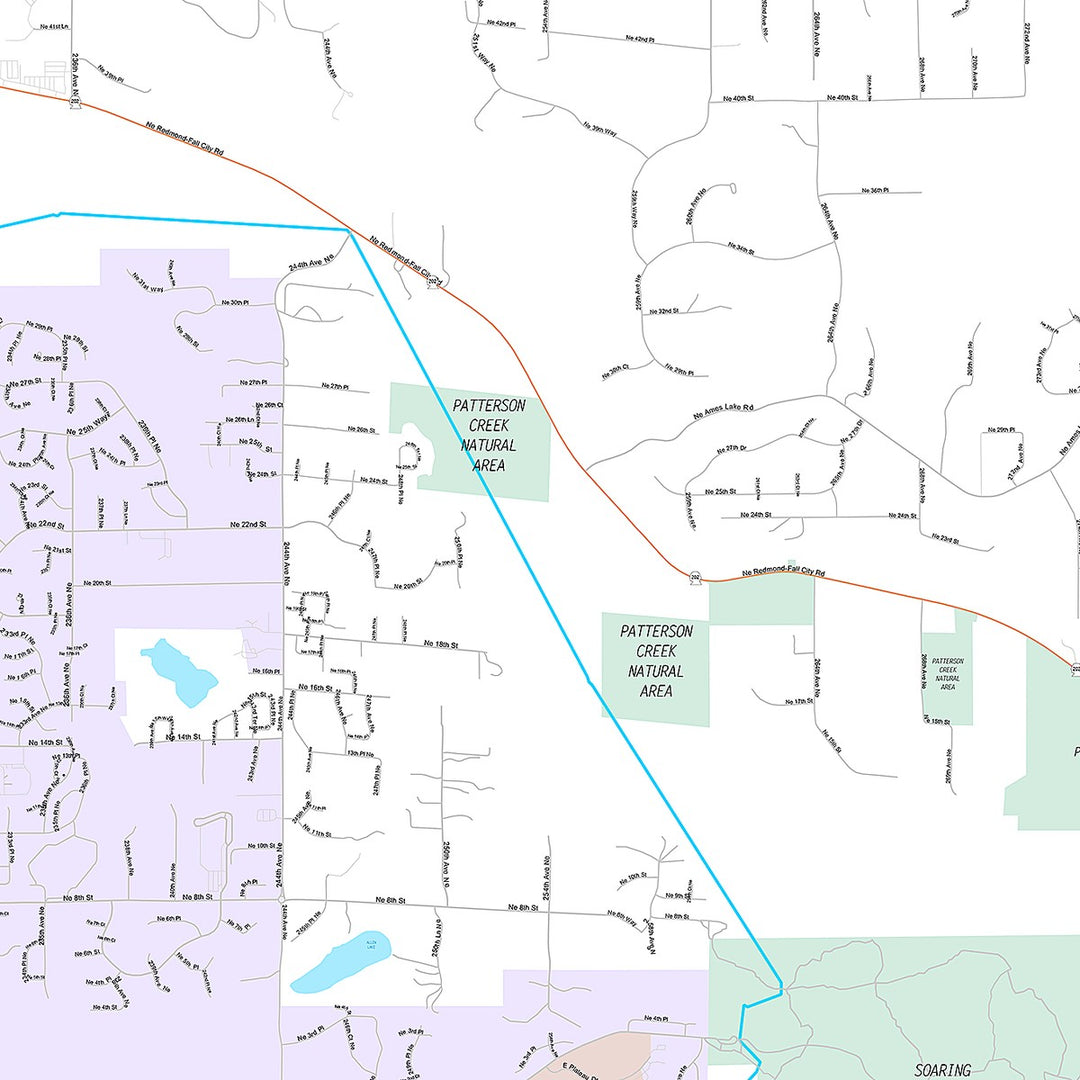 Premium Style Wall Map of Sammamish, WA