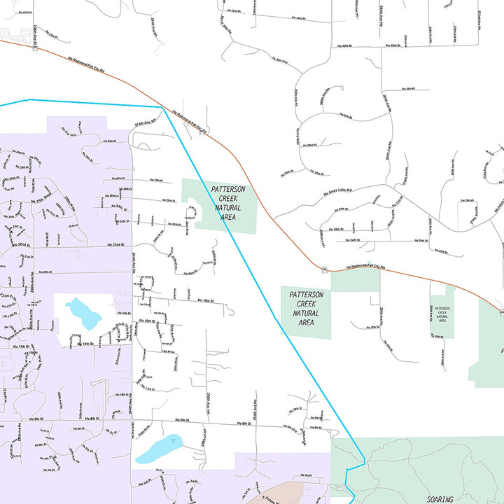 Premium Style Wall Map of Sammamish, WA