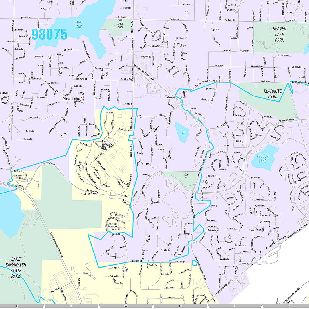 Premium Style Wall Map of Sammamish, WA