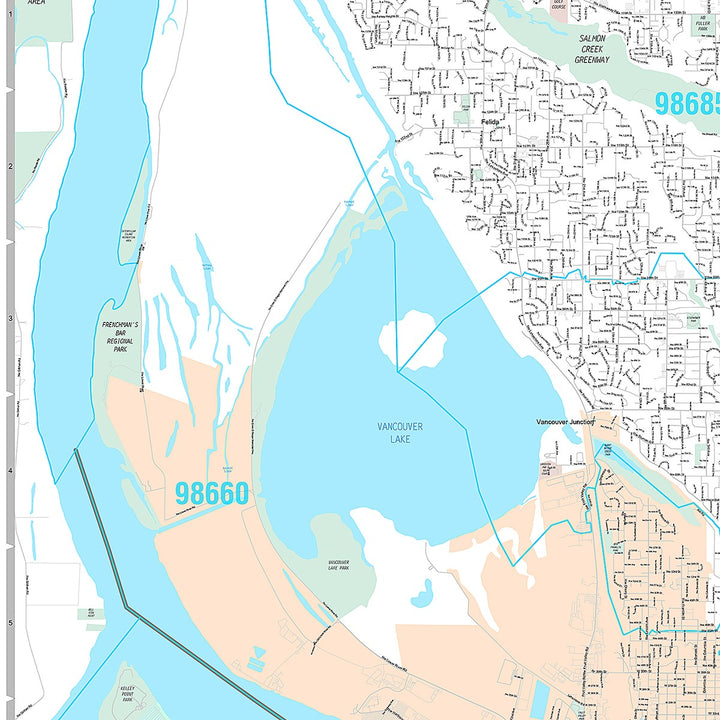 Premium Style Wall Map of Vancouver WA