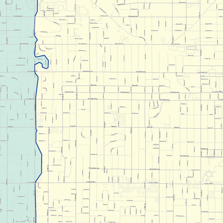 Color Cast Zip Code Style Wall Map of Yakima, WA