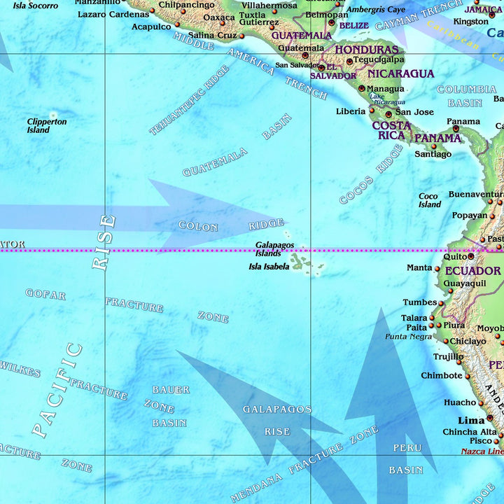 Western Hemisphere Wall Map