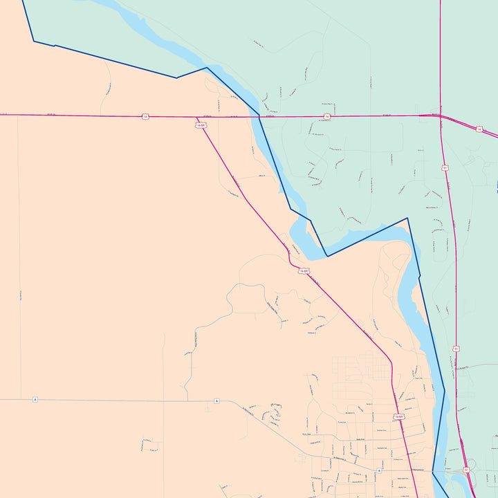 Color Cast Zip Code Style Wall Map of Janesville, WI