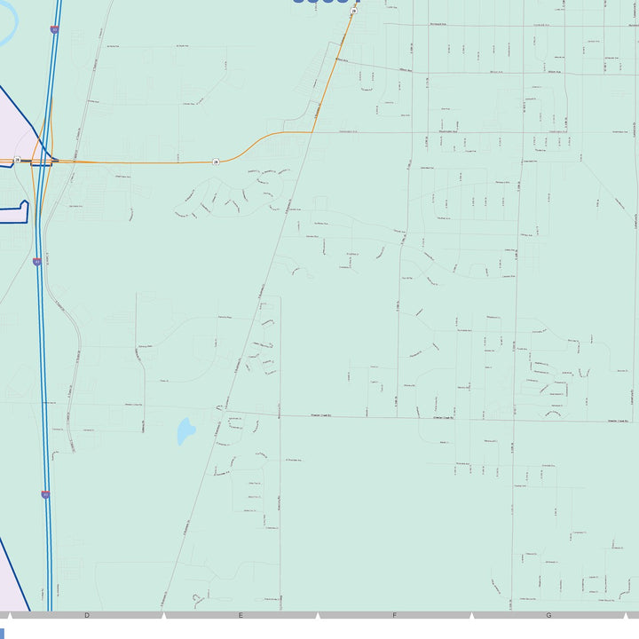 Color Cast Zip Code Style Wall Map of Sheboygan, WI