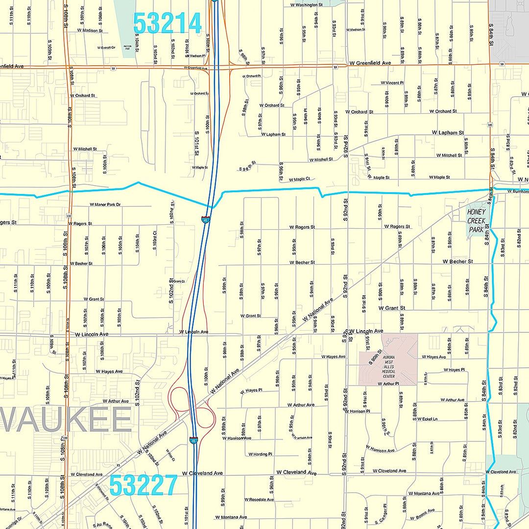 Premium Style Wall Map of West Ellis, WI