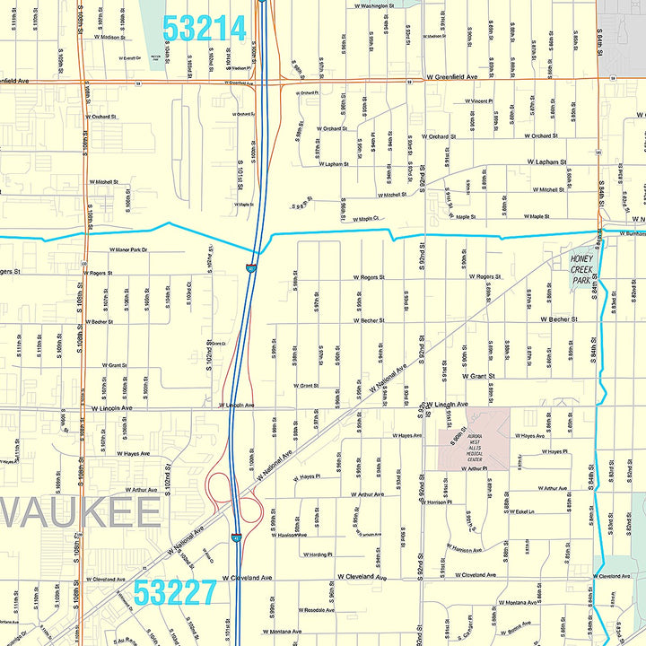 Premium Style Wall Map of West Ellis, WI