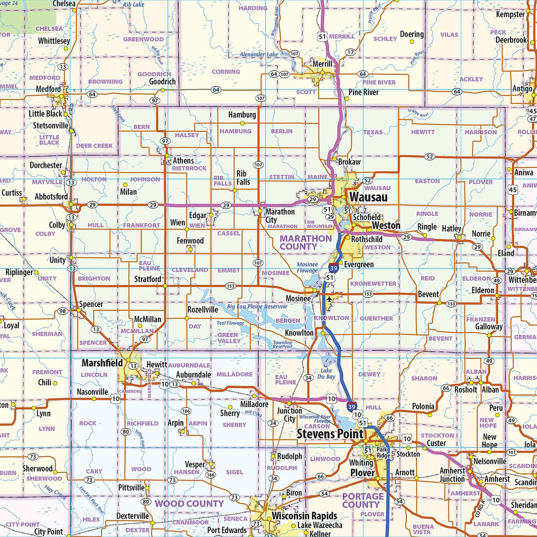 Wisconsin Wall Map