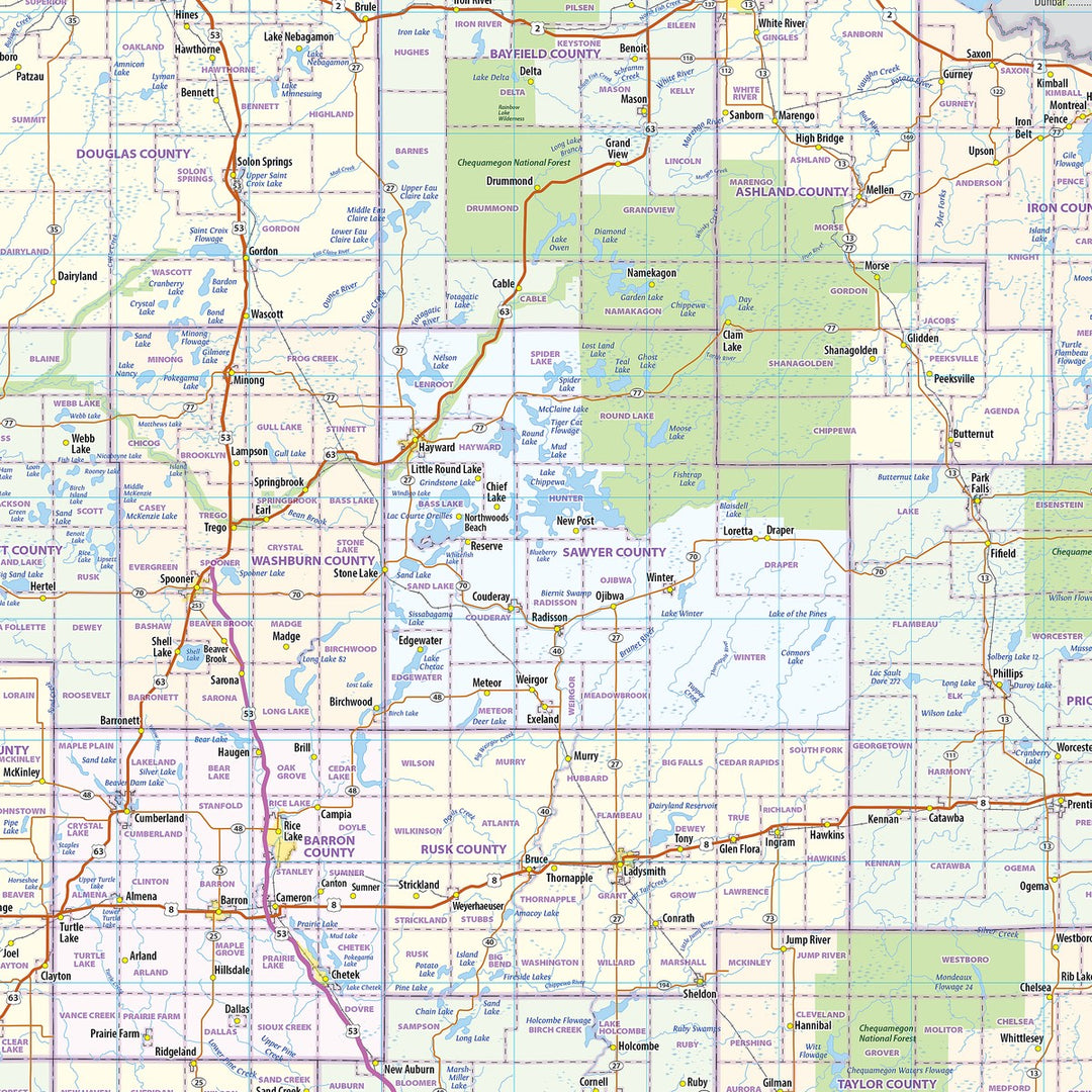 Wisconsin Wall Map