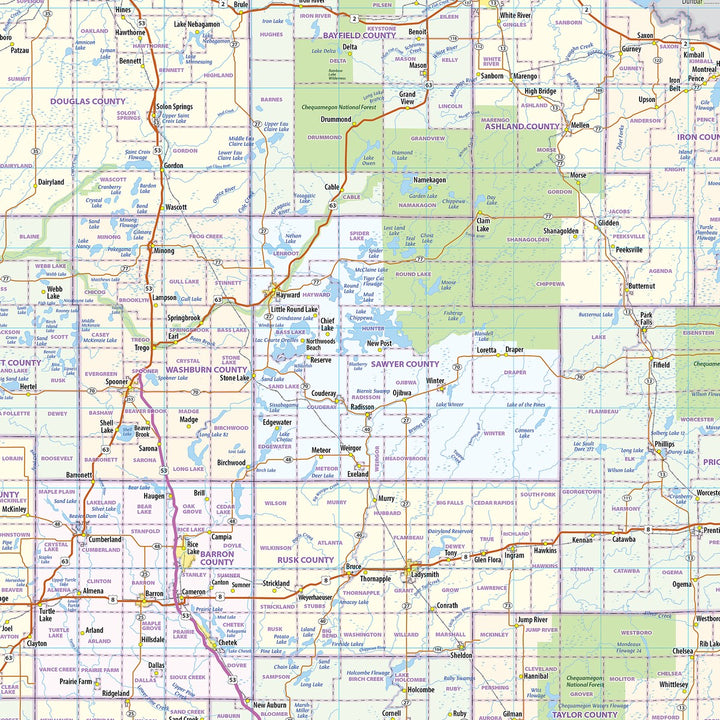 Wisconsin Wall Map
