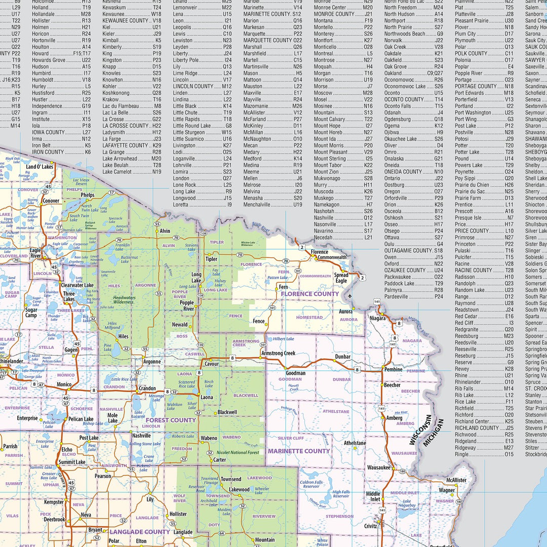 Wisconsin Wall Map
