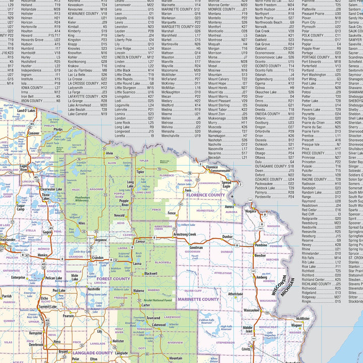 Wisconsin Wall Map