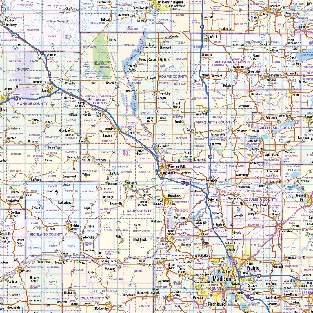 Wisconsin Wall Map