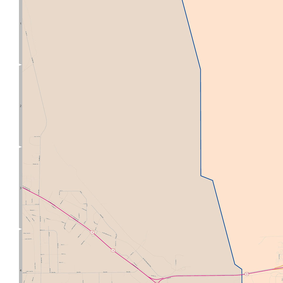 Color Cast Zip Code Style Wall Map of Casper, WY