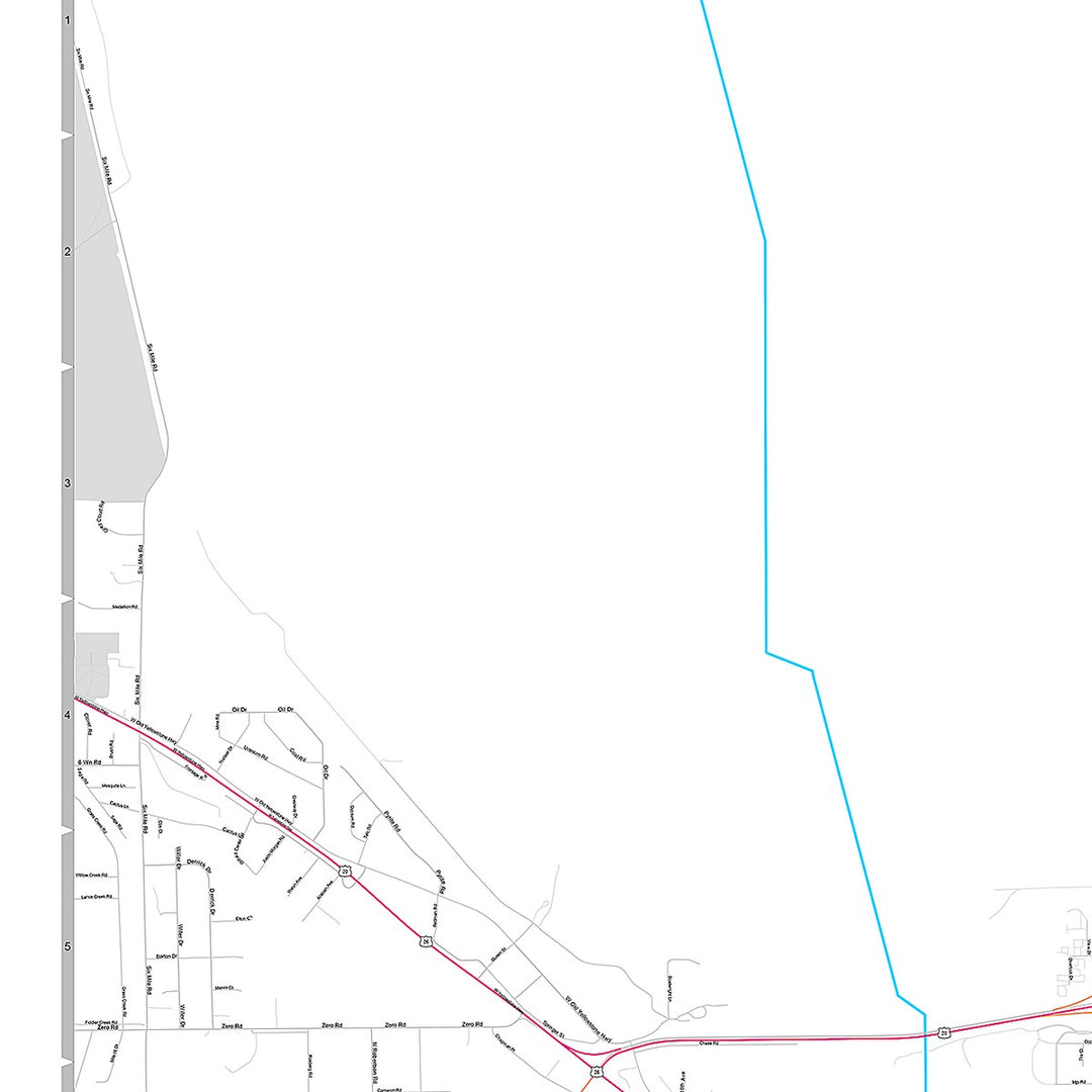 Premium Style Wall Map of Casper, WY