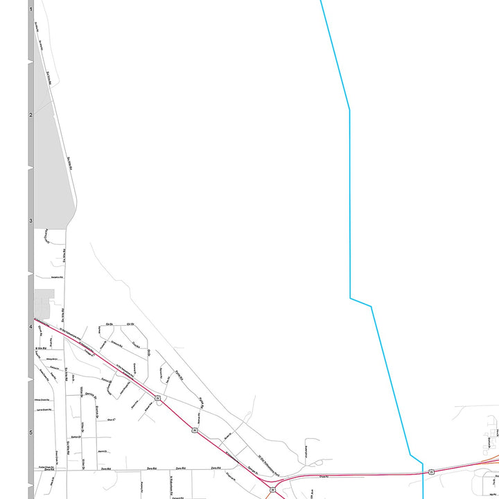 Premium Style Wall Map of Casper, WY