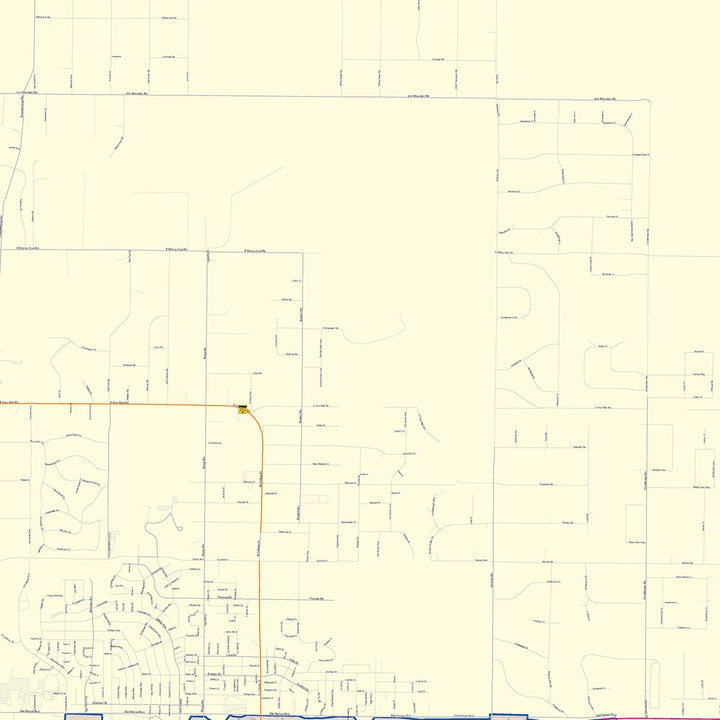Color Cast Zip Code Style Wall Map of Cheyenne, WY