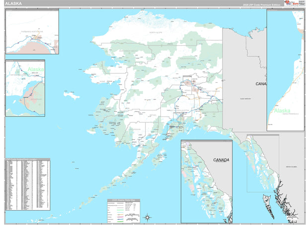 Premium Style Wall Map of Alaska by Market Maps