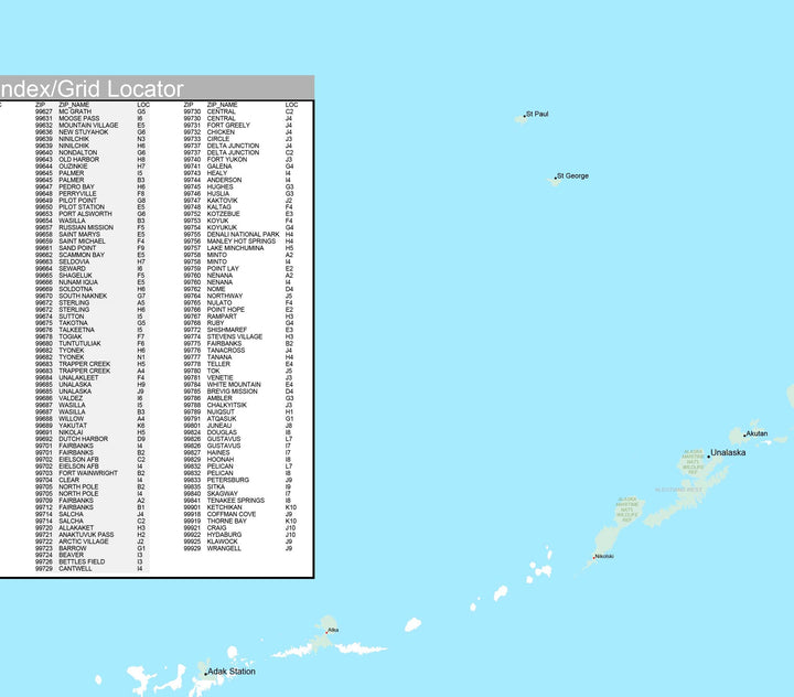 Premium Style Wall Map of Alaska
