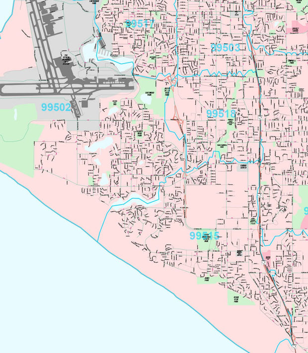 Premium Style Wall Map of Anchorage by Market Maps