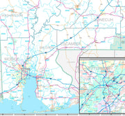 Premium Style Wall Map of Alabama by Market Maps