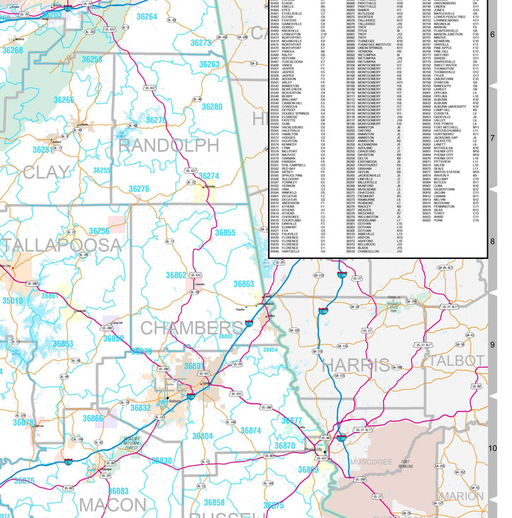 Premium Style Wall Map of Alabama