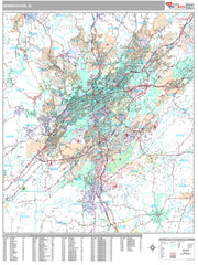 Premium Style Wall Map of Birmingham, AL by Market Maps