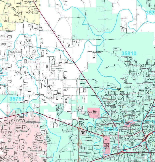 Premium Style Wall Map of Huntsville, AL by Market Maps