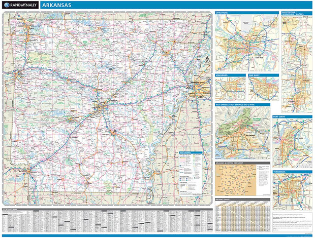 Arkansas Wall Map by Rand McNally