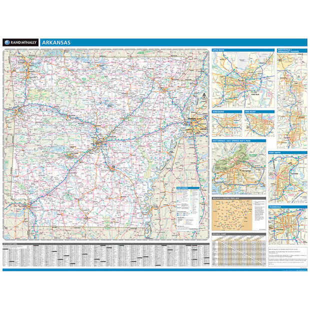 Arkansas Wall Map by Rand McNally