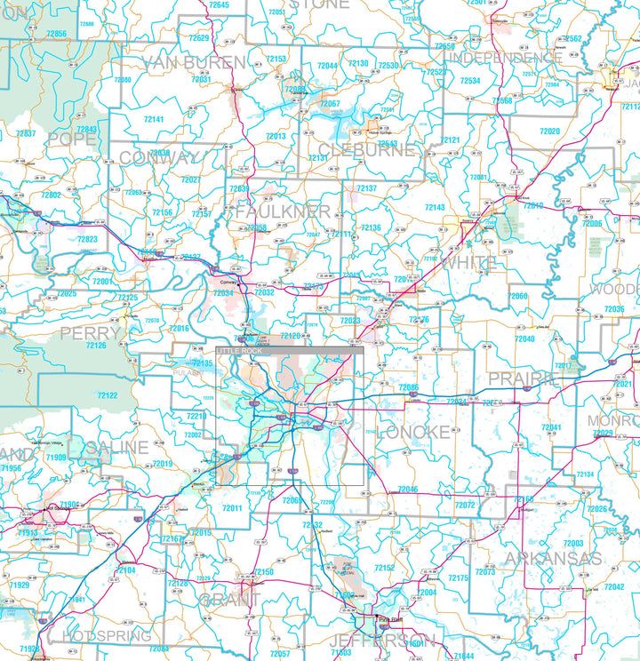Premium Style Wall Map of Arkansas