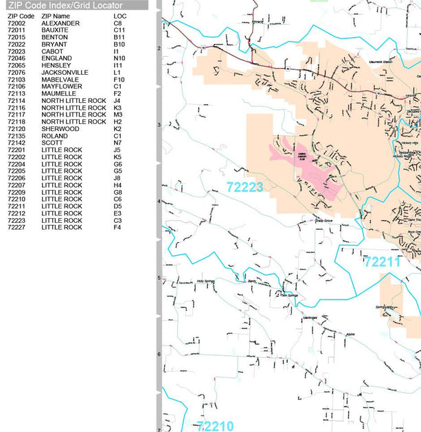 Premium Style Wall Map of Little Rock, AR by Market Maps – American Map ...