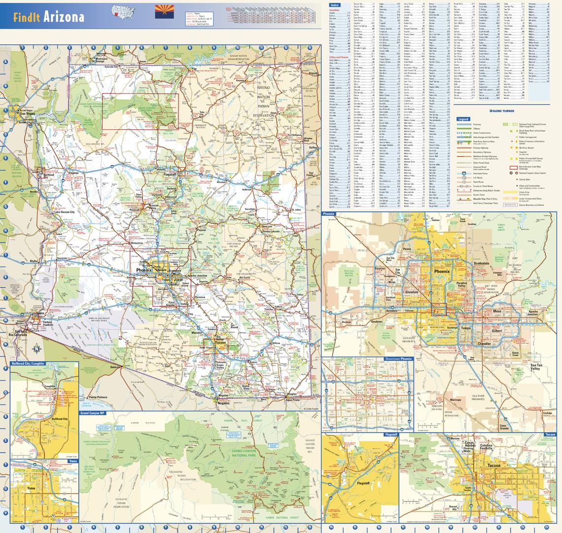 Arizona Wall Map by Globe Turner – American Map Store