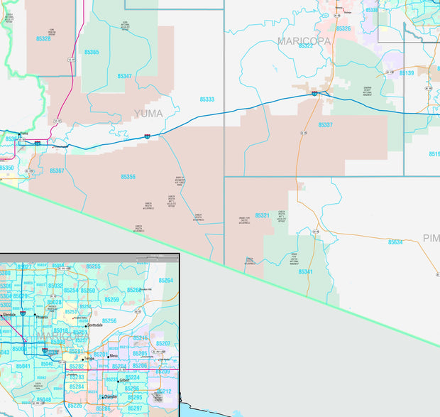 Premium Style Wall Map of Arizona by Market Maps