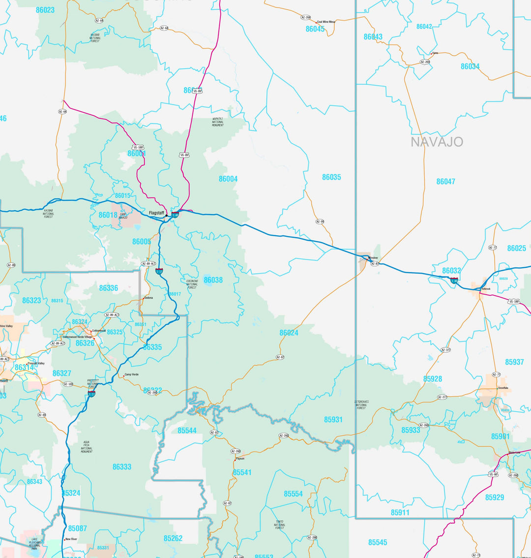 Premium Style Wall Map of Arizona
