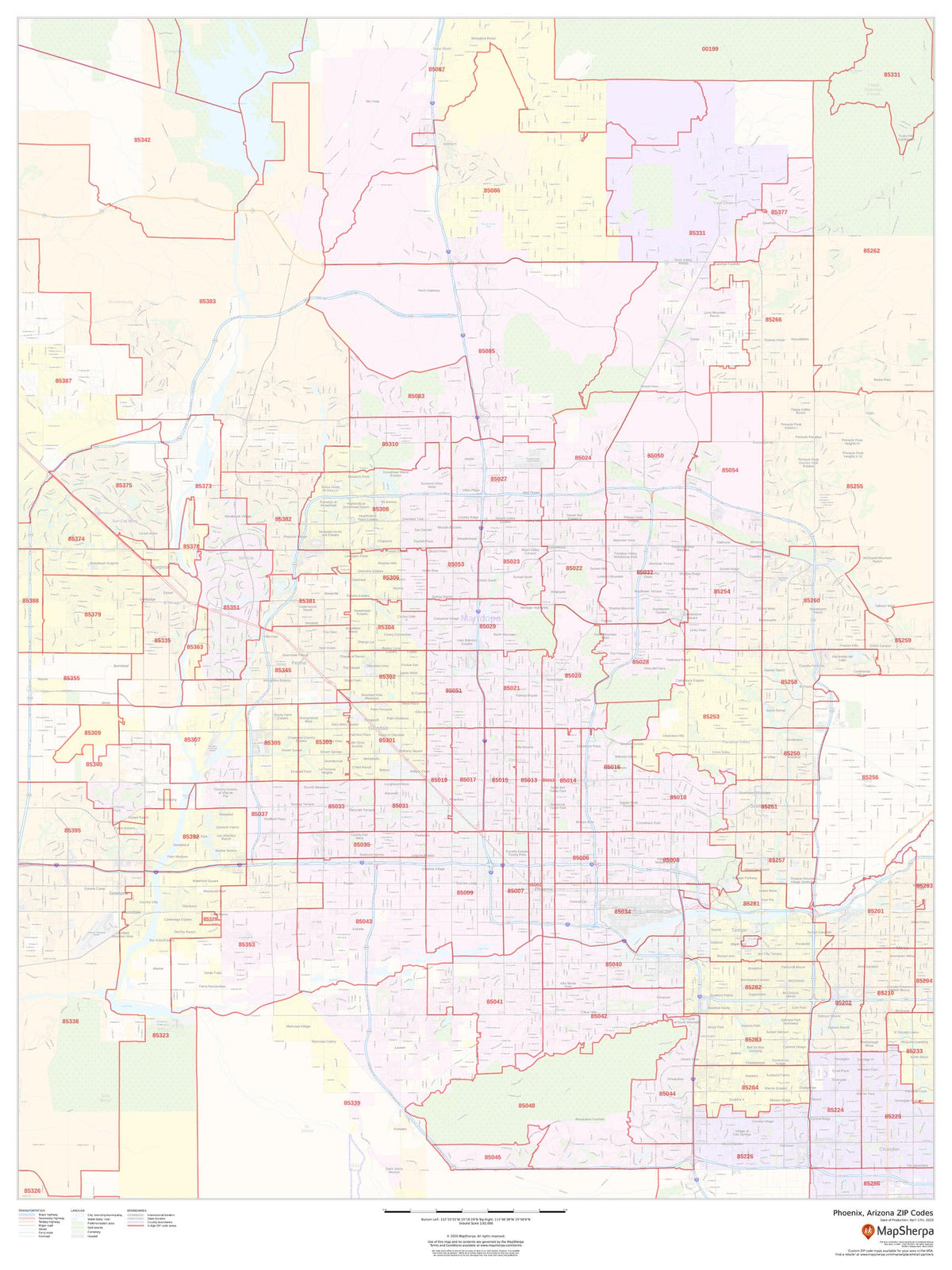 Phoenix Zip Code Phoenix Zip Code Map – American Map Store