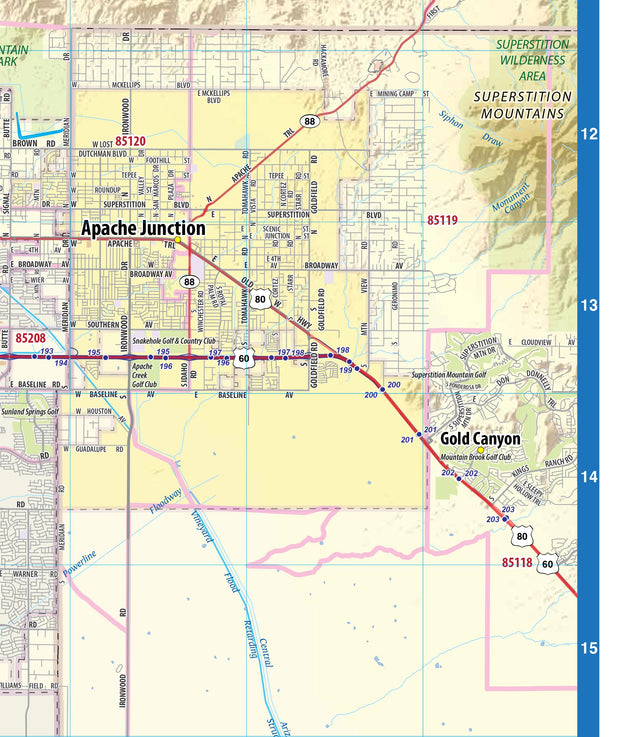 Phoenix Metro Area with Shaded Relief