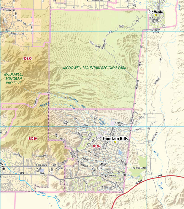 Phoenix Metro Area with Shaded Relief