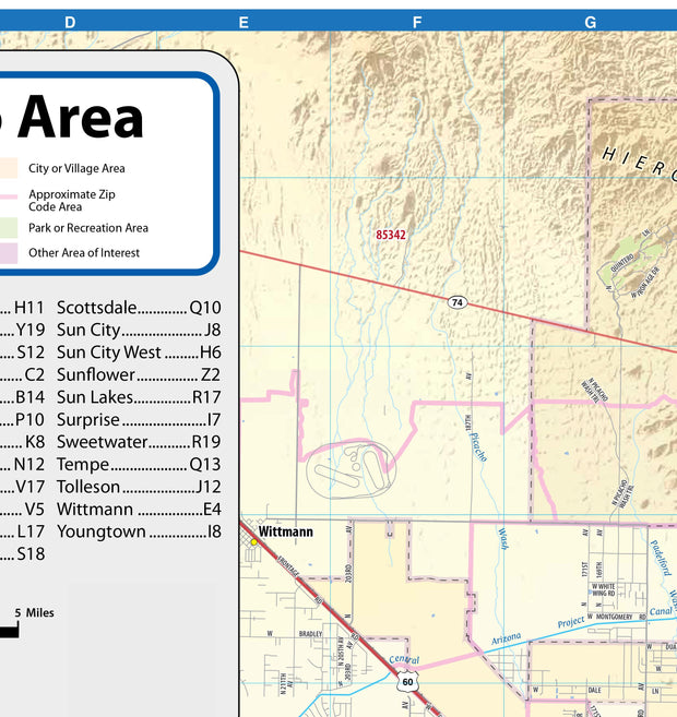 Phoenix Metro Area with Shaded Relief