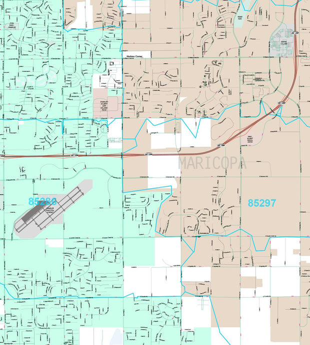 Premium Style Wall Map of Gilbert, AZ by Market Maps