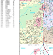 Premium Style Wall Map of Chandler, AZ  by Market Maps